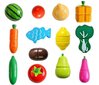 Bērnu rotaļlieta no koka, sagrieztu augļu un dārzeņu komplekts ar kastīti cena un informācija | Rotaļlietas meitenēm | 220.lv