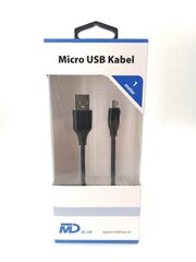 Провод - кабель MD СИНИЙ, USB - micro USB, 1 м цена и информация | Кабели для телефонов | 220.lv