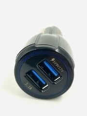 Автомобильное зарядное устройство с двумя USB-портами MD BLUE 3.1A 12V + 1 м кабель USB - Micro USB цена и информация | Зарядные устройства для телефонов | 220.lv