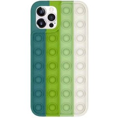 «Fusion Pop it»силиконовый чехол для Apple iPhone 12 / 12 Pro, белый - зеленый цена и информация | Чехлы для телефонов | 220.lv
