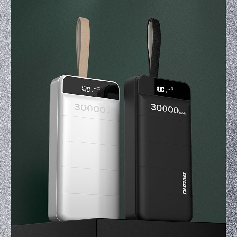 Ārējā baterija Dudao 30000 mAh 3x USB, ar LED lampiņu, balta (K8s+ white) цена и информация | Lādētāji-akumulatori (Power bank) | 220.lv