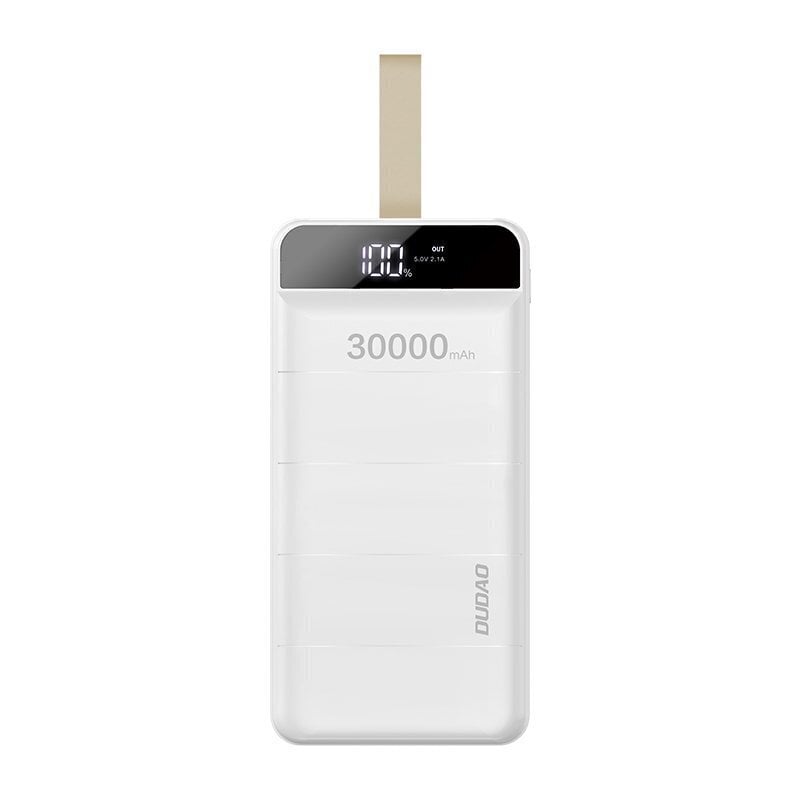 Ārējā baterija Dudao 30000 mAh 3x USB, ar LED lampiņu, balta (K8s+ white) цена и информация | Lādētāji-akumulatori (Power bank) | 220.lv