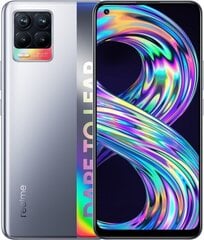 Realme 8, 64GB, Dual SIM, Cyber Silver cena un informācija | Mobilie telefoni | 220.lv