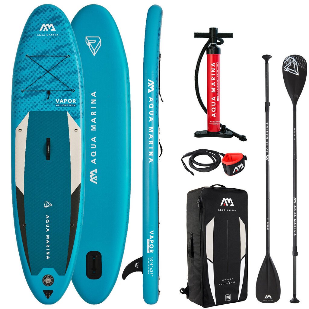 Piepūšams SUP dēlis Aqua Marina Vapor 3.15 m, zils (BT-21VAP) cena un informācija | SUP dēļi, sērfa dēļi un piederumi | 220.lv