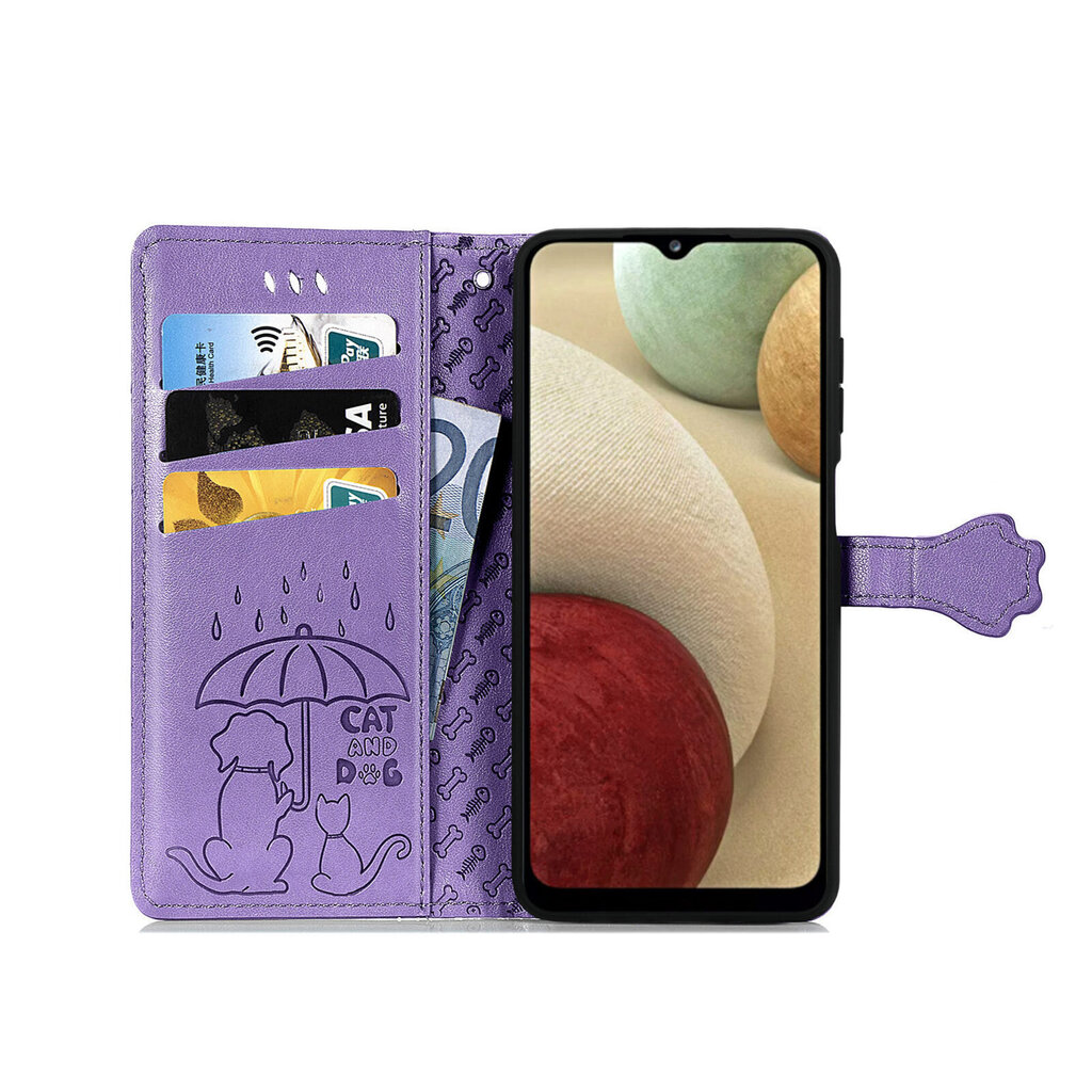 Maciņš Cat-Dog Samsung A726 A72 5G violets цена и информация | Telefonu vāciņi, maciņi | 220.lv