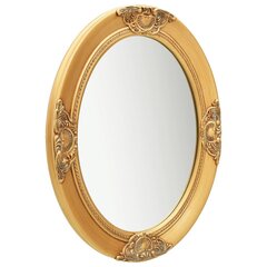 vidaXL baroka stila sienas spogulis, 50x60 cm, zelta krāsā цена и информация | Зеркала | 220.lv