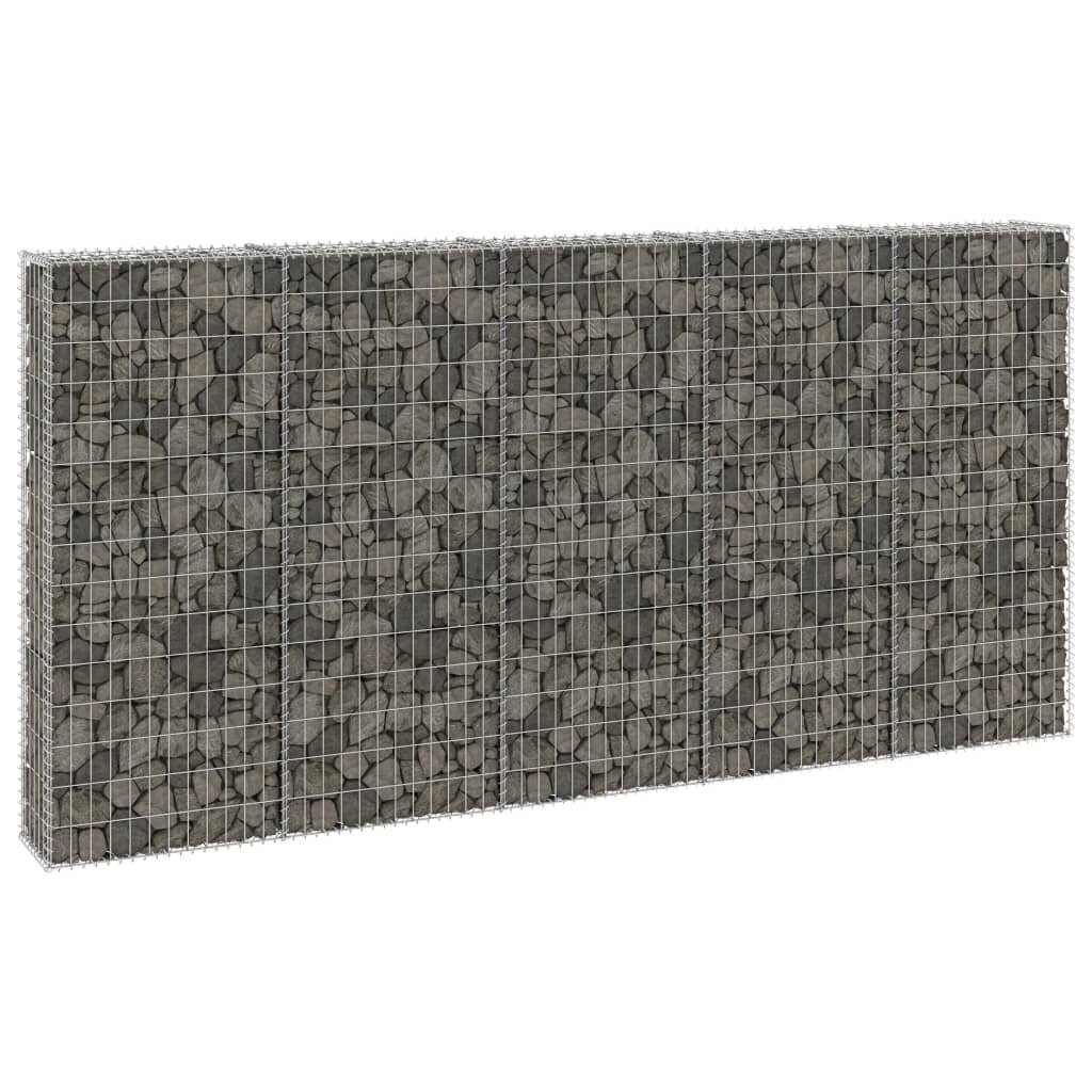 vidaXL gabions ar vāku, cinkots tērauds, 300x30x150 cm cena un informācija | Žogi un piederumi | 220.lv