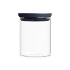 Brabantia стеклянная тара для сыпучих продуктов, 0,6 л, темно-серая цена и информация | Посуда для хранения еды | 220.lv