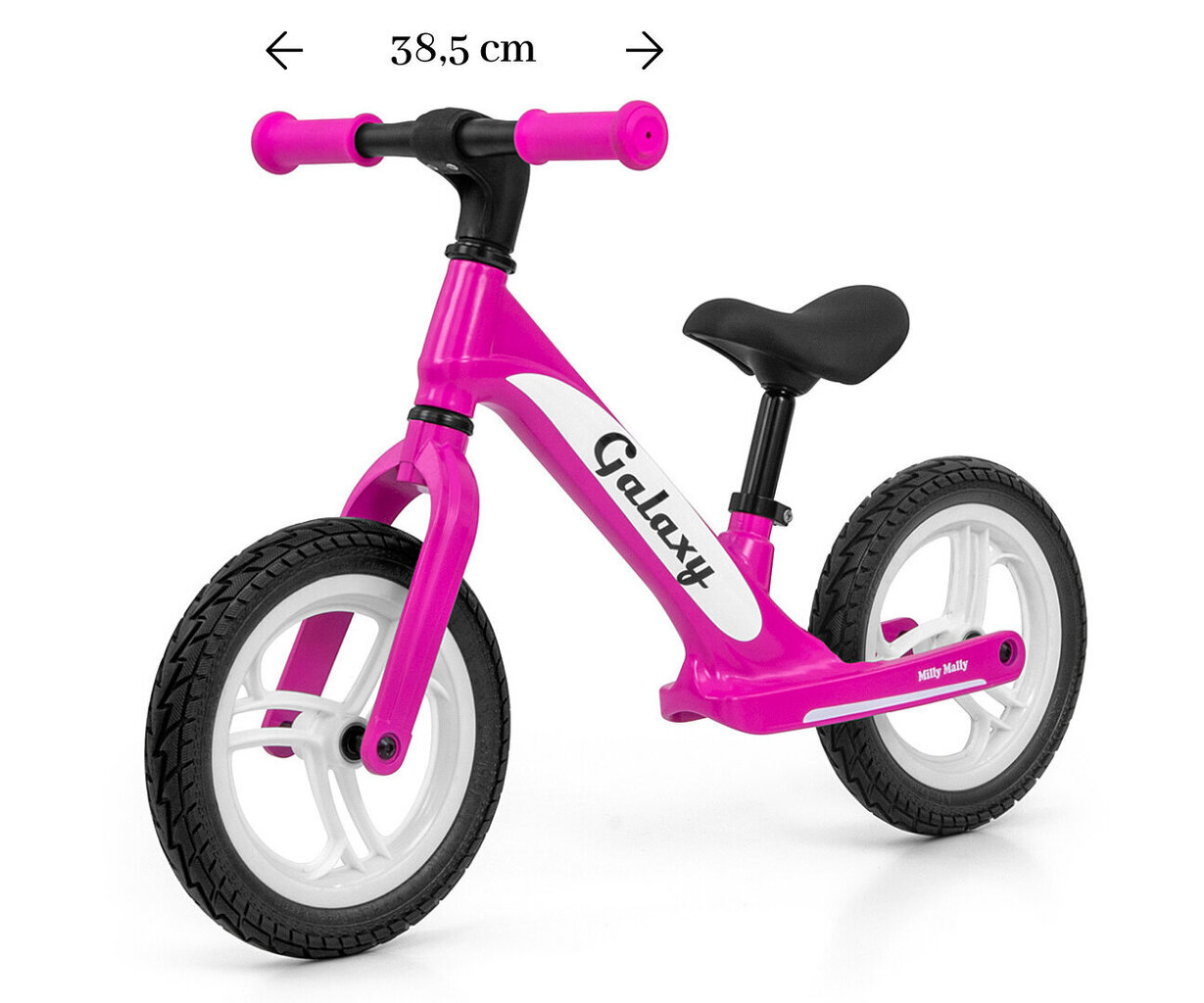 Bērnu balansa velosipēds Milly Mally Galaxy, rozā cena un informācija | Balansa velosipēdi | 220.lv