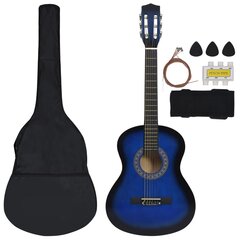 vidaXL 8-daļīga klasiskā ģitāra bērniem un iesācējiem, zila, 3/4, 36" цена и информация | Гитары | 220.lv