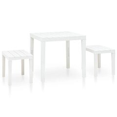 Садовый стол с 2 скамейками, белый цена и информация | Комплекты уличной мебели | 220.lv