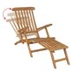 vidaXL pludmales krēsls ar kāju balstu, masīvs tīkkoks cena un informācija | Sauļošanās krēsli | 220.lv