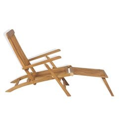 vidaXL pludmales krēsls ar kāju balstu, masīvs tīkkoks цена и информация | Шезлонги | 220.lv