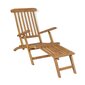vidaXL pludmales krēsls ar kāju balstu, masīvs tīkkoks cena un informācija | Sauļošanās krēsli | 220.lv
