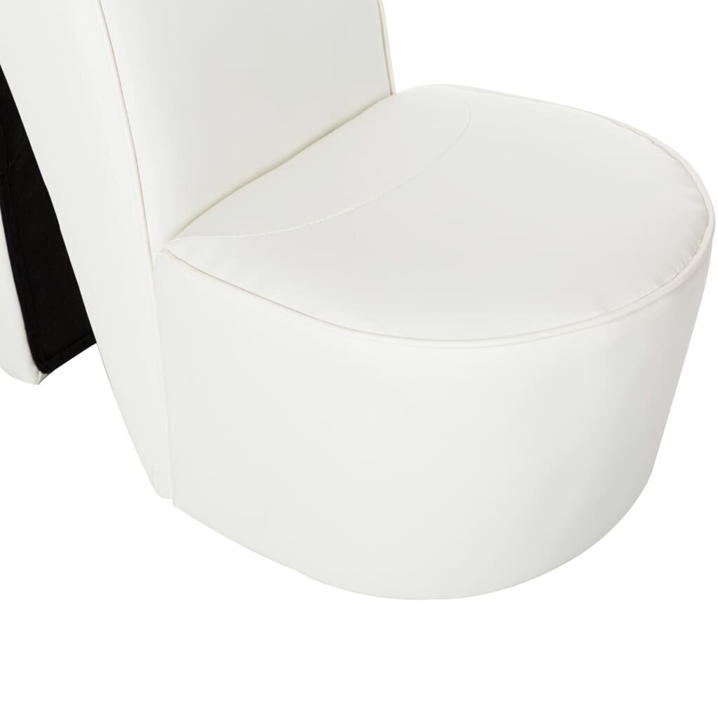 vidaXL krēsls, augstpapēžu kurpes dizains, balta mākslīgā āda cena un informācija | Dārza krēsli | 220.lv