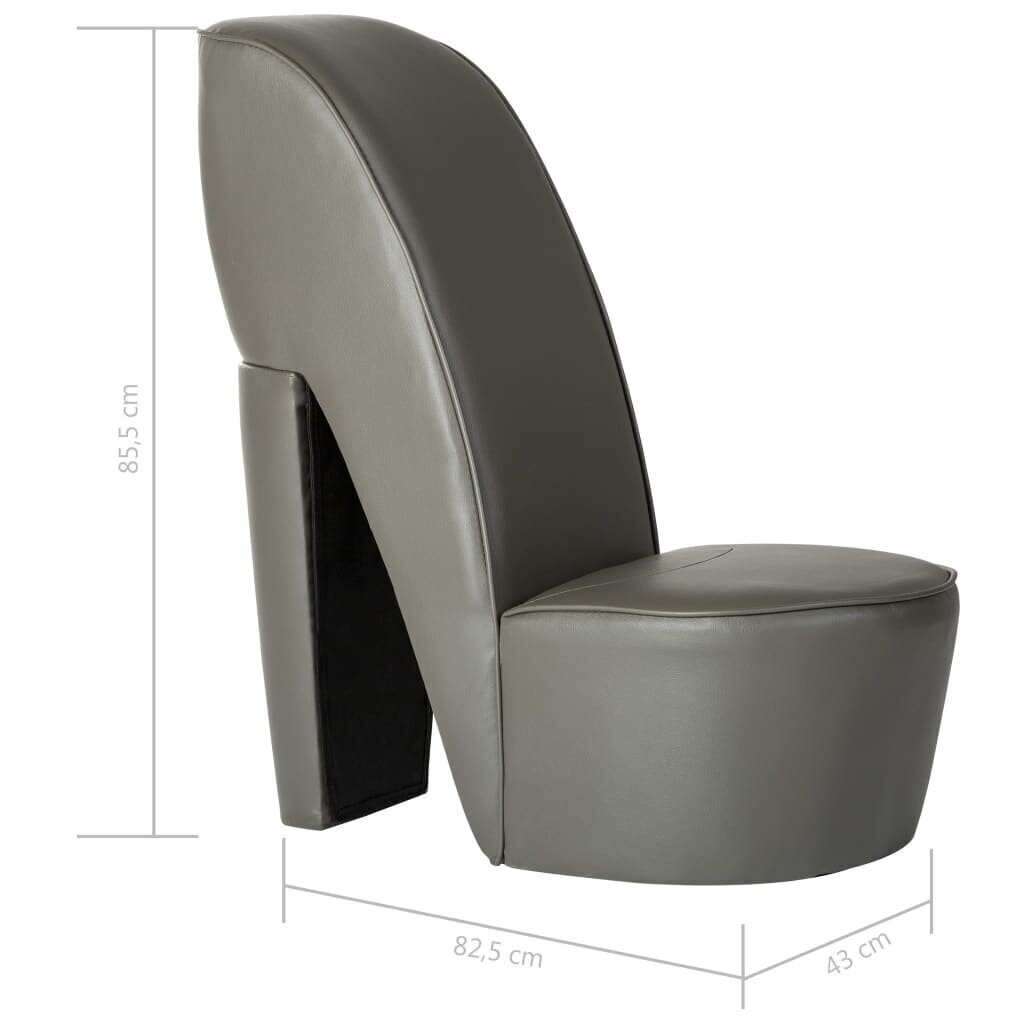 vidaXL krēsls, augstpapēžu kurpes dizains, pelēka mākslīgā āda cena un informācija | Dārza krēsli | 220.lv