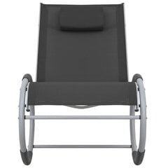 vidaXL dārza šūpuļkrēsls, melns tekstilēns цена и информация | скамейка со столиком | 220.lv