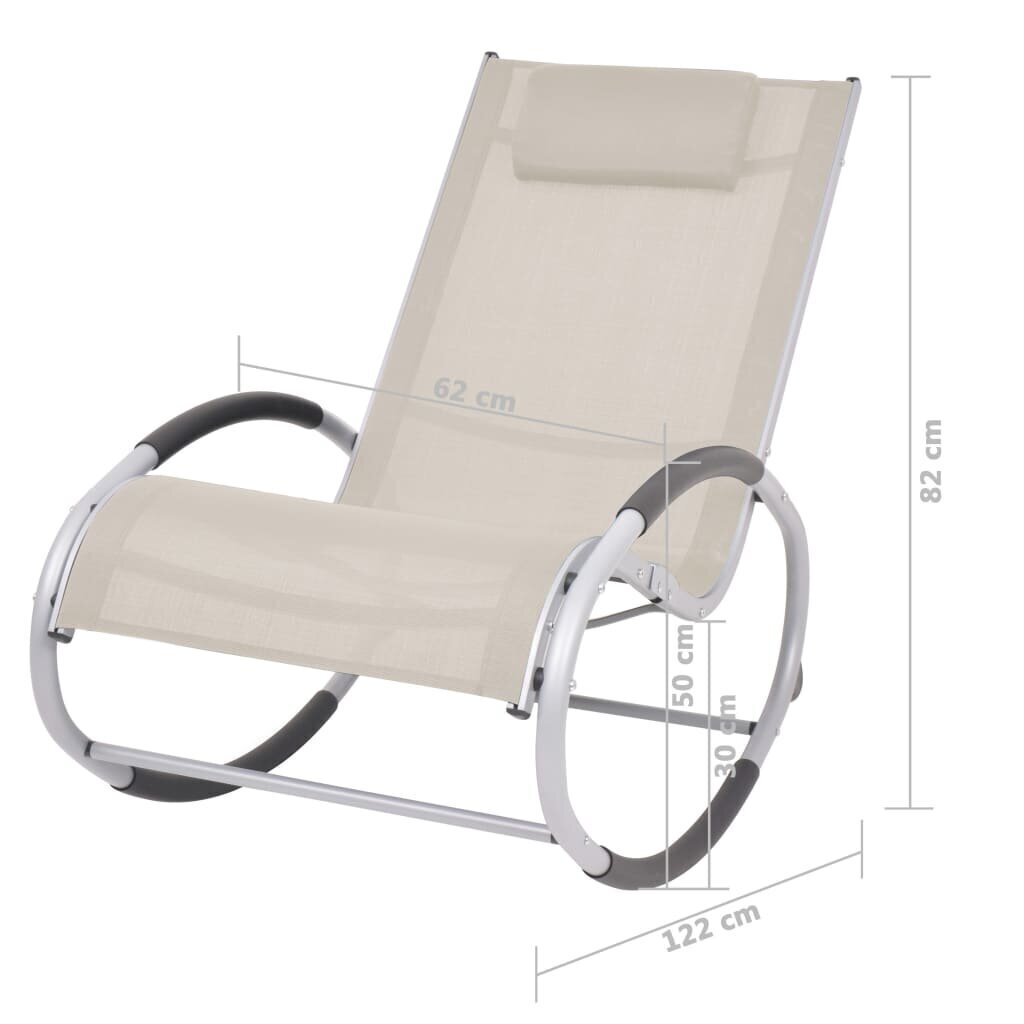 vidaXL dārza šūpuļkrēsls, krēmkrāsas tekstilēns cena un informācija | Dārza krēsli | 220.lv