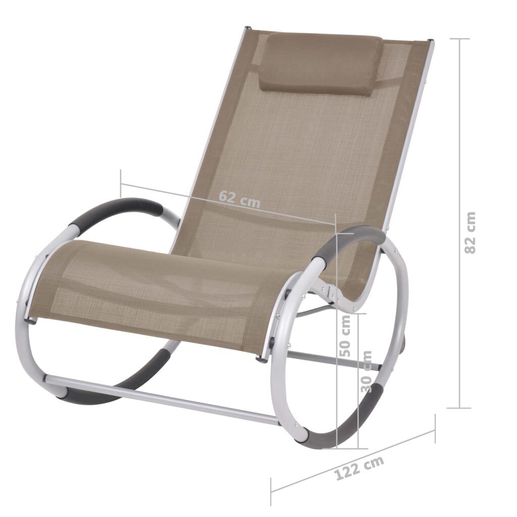 vidaXL dārza šūpuļkrēsls, pelēkbrūns tekstilēns cena un informācija | Dārza krēsli | 220.lv