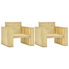 Уличные стулья, 2 шт., 89x76x76 см, коричневые цена и информация | скамейка со столиком | 220.lv