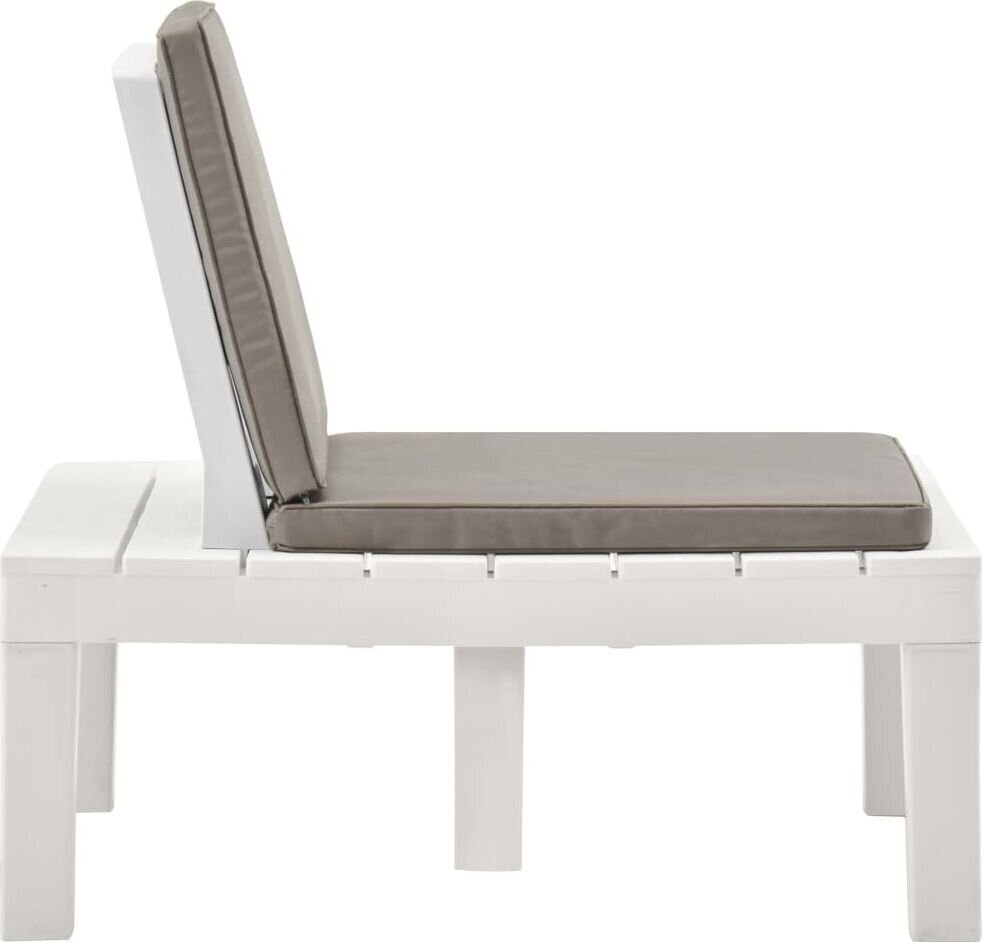 Dārza atpūtas krēsls ar spilvenu, balts cena un informācija | Dārza krēsli | 220.lv