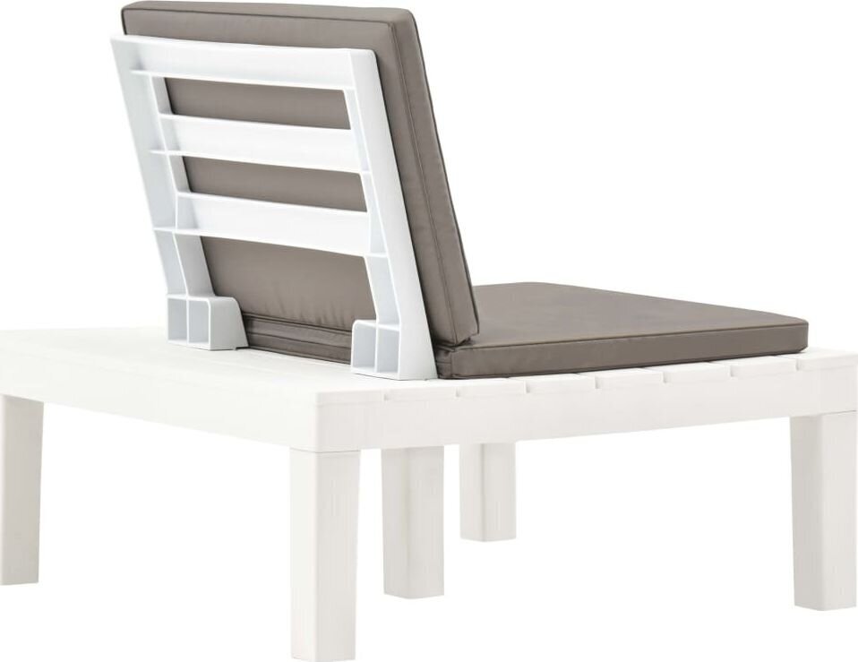 Dārza atpūtas krēsls ar spilvenu, balts cena un informācija | Dārza krēsli | 220.lv