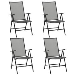 Складные садовые стулья, 4 шт., серые цена и информация | Садовые стулья, кресла, пуфы | 220.lv