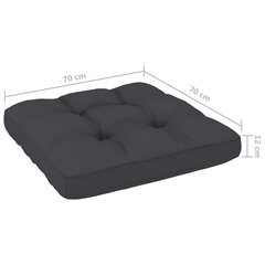 Spilvens dīvānam no paletēm, 70x70x12 cm, pelēks cena un informācija | Krēslu paliktņi | 220.lv
