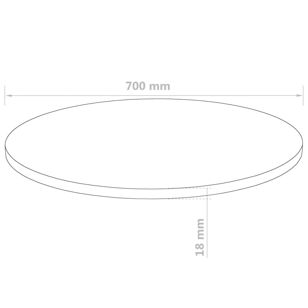 vidaXL galda virsma, 700x18 mm, apaļa, MDF cena un informācija | Galda virsmas | 220.lv