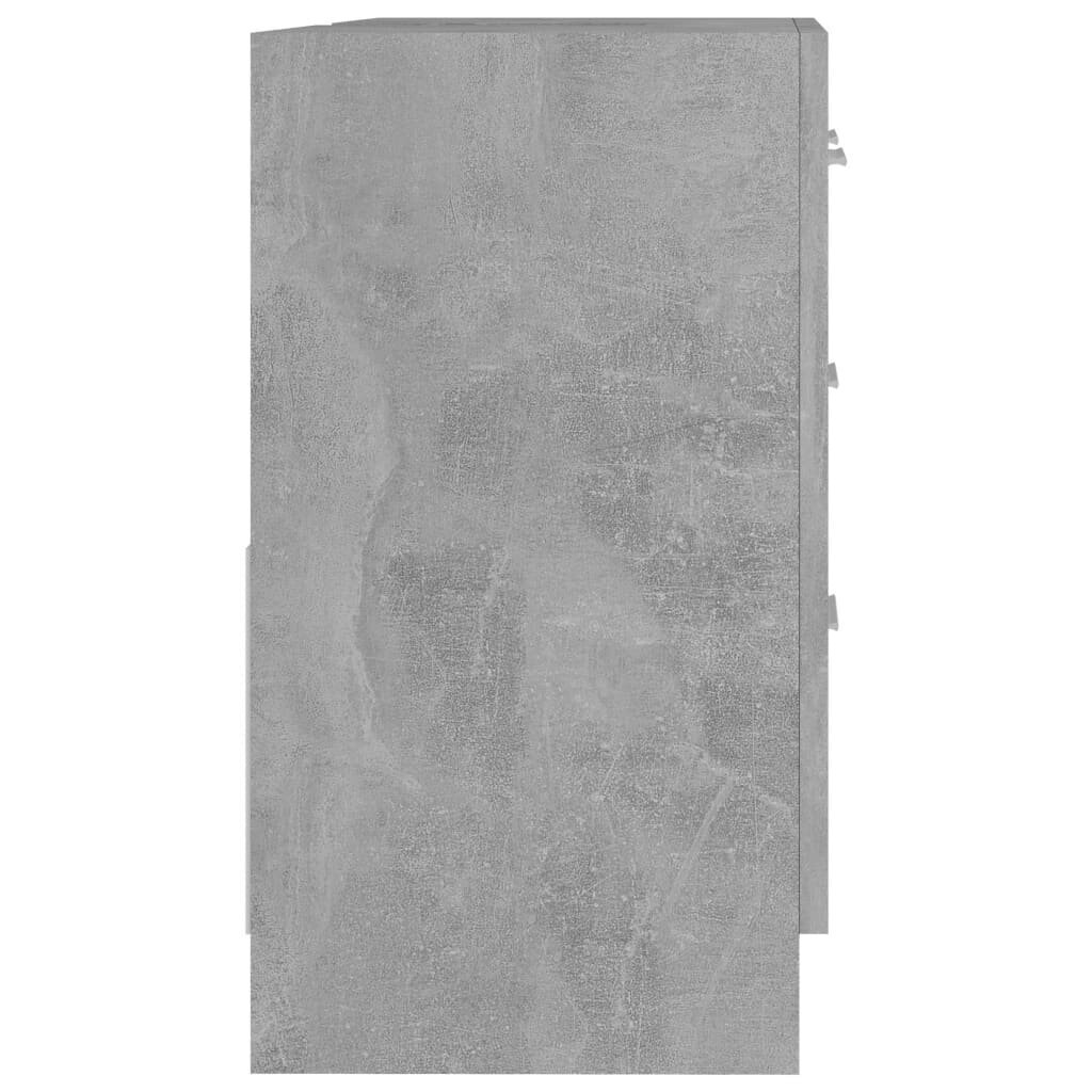 vidaXL izlietnes skapītis, betonpelēks, 63x30x54 cm, skaidu plāksne цена и информация | Vannas istabas skapīši | 220.lv