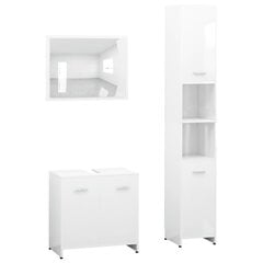 Комплект мебели для ванной, 3 части, белый глянец цена и информация | Комплекты в ванную | 220.lv
