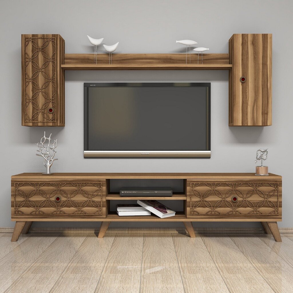 Dzīvojamās istabas mēbeļu komplekts Kalune Design 845(XXXVIII), brūns cena un informācija | Sekcijas | 220.lv
