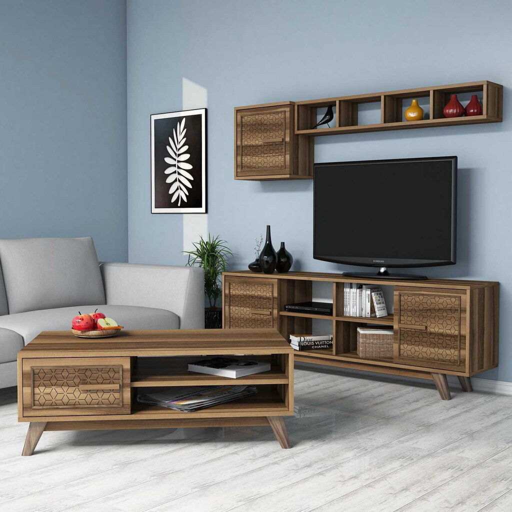 Dzīvojamās istabas mēbeļu komplekts Kalune Design 845(XV), brūns цена и информация | Sekcijas | 220.lv