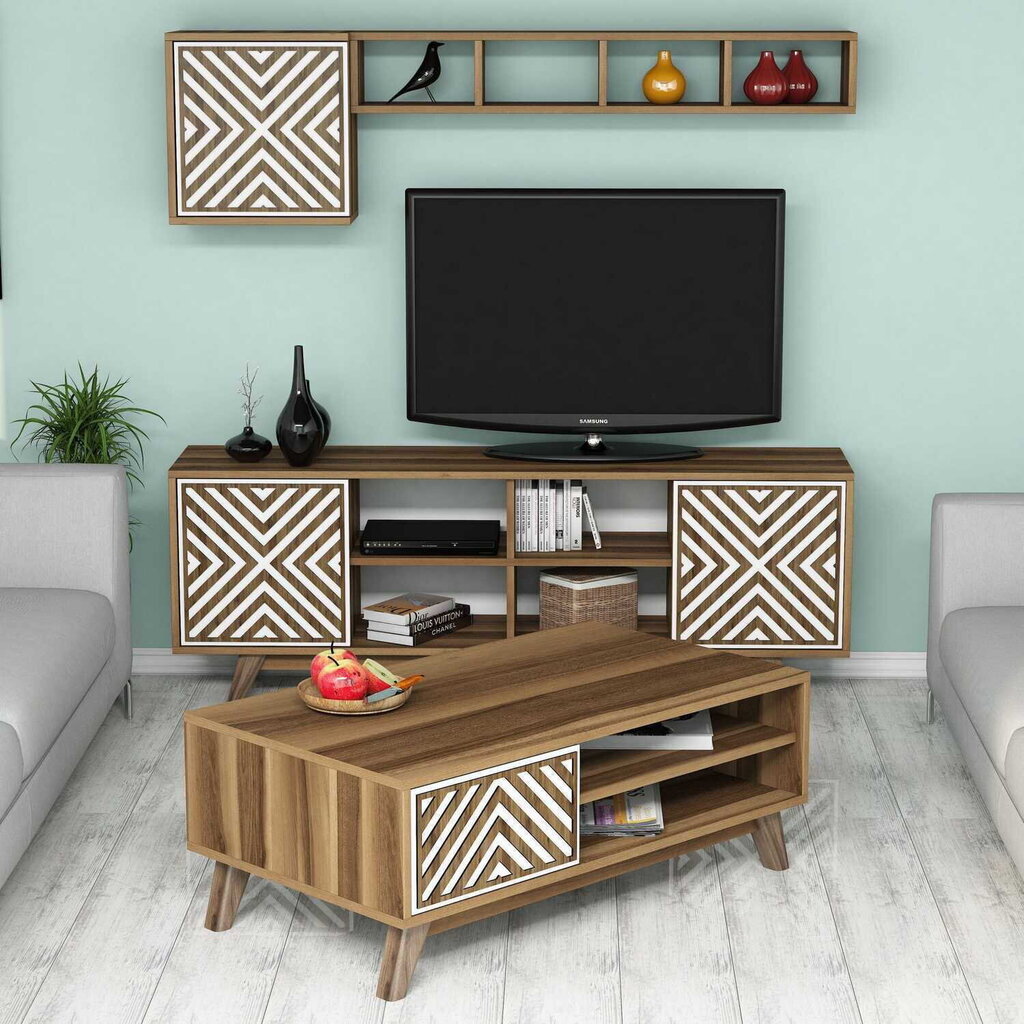 Dzīvojamās istabas mēbeļu komplekts Kalune Design 845(XX), brūns цена и информация | Sekcijas | 220.lv