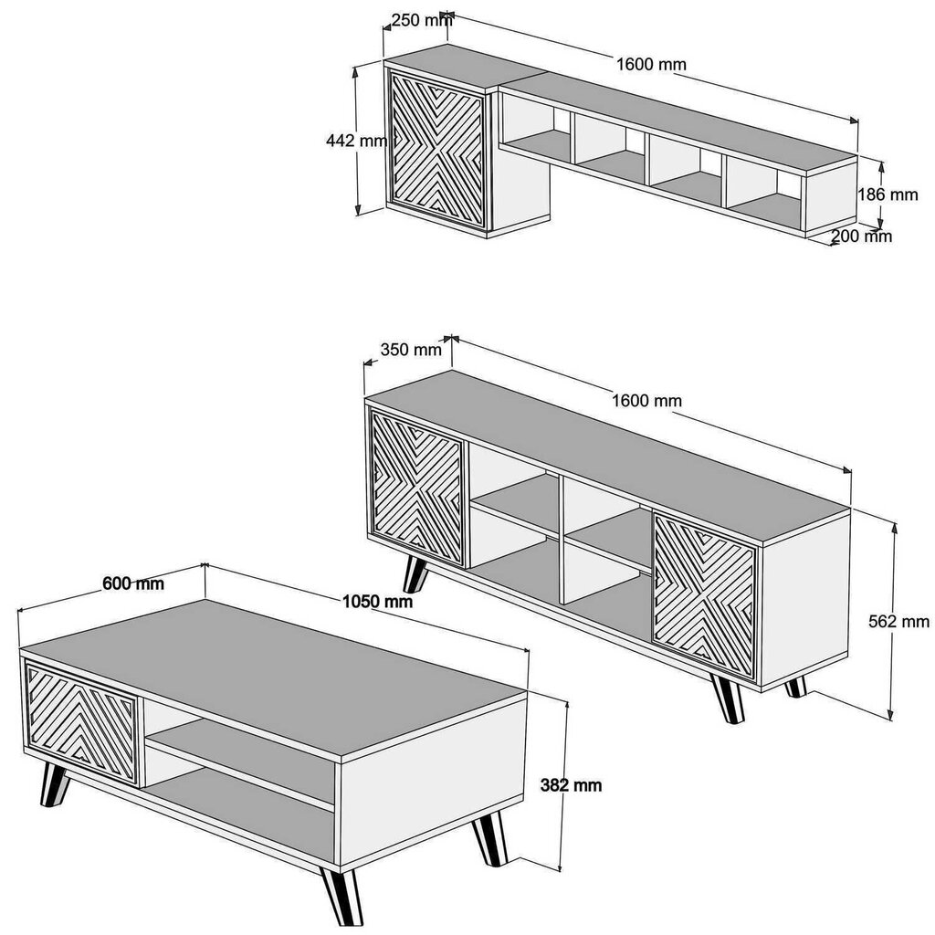 Dzīvojamās istabas mēbeļu komplekts Kalune Design 845(XX), brūns цена и информация | Sekcijas | 220.lv