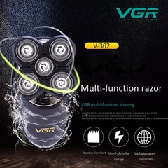 VGR V-302 Skuveklis piemērots sejas, bārdas, deguna, galvas un ķermeņa matiem цена и информация | Электробритвы | 220.lv
