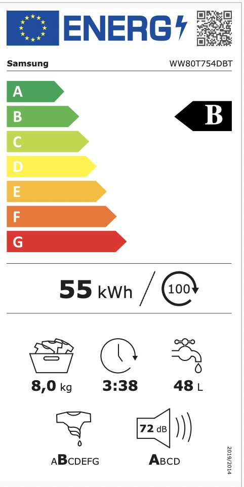 Samsung WW80T754DBT/S7 cena un informācija | Veļas mašīnas | 220.lv