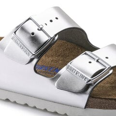 Čības Birkenstock Arizona NL SFB Metallic Silver цена и информация | Шлепанцы, тапочки для женщин | 220.lv