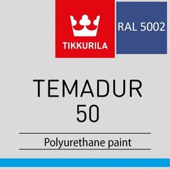 Metāla krāsa - Tikkurila Temadur 50 RAL 5002 Ultra Marine, 3L cena un informācija | Krāsas | 220.lv