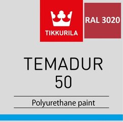 Metāla krāsa - Tikkurila Temadur 50 RAL 3020 Traffic Red, 3L cena un informācija | Krāsas | 220.lv