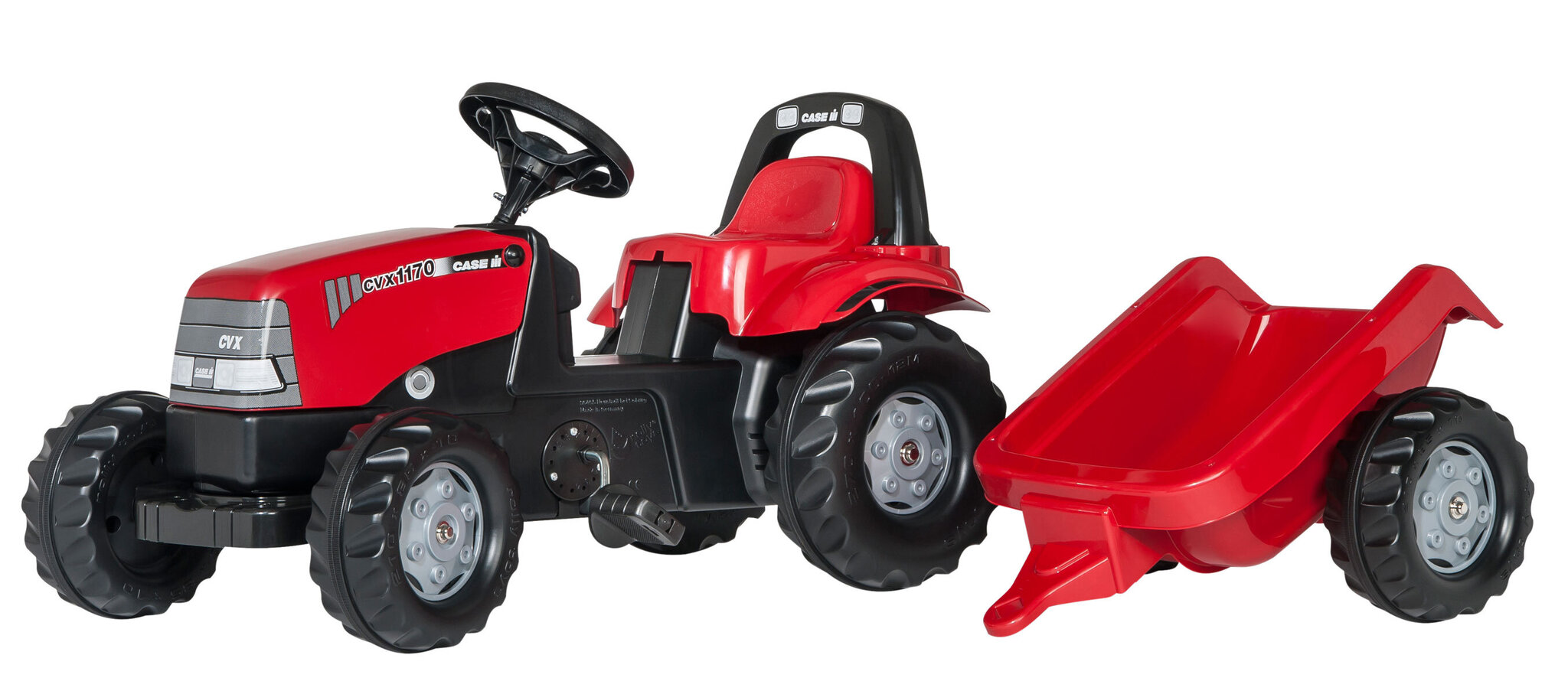 Bērnu traktors ar pedāļiem un piekabi, Rolly Toys rollyKid Case 1170CVX цена и информация | Rotaļlietas zēniem | 220.lv