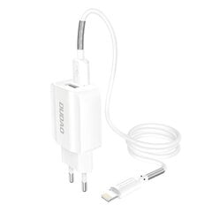 Зарядное устройство для телефона Udao 2X USB EU 5В / 2.4A + Lightning кабель, белый цена и информация | Зарядные устройства для телефонов | 220.lv