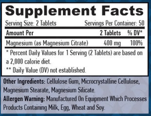 Haya Labs Magnija citrāts 200 mg, 50 tabletes цена и информация | Витамины, пищевые добавки, препараты для хорошего самочувствия | 220.lv