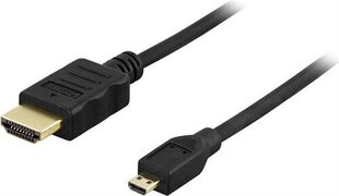 Deltaco HDMI-1033, HDMI-A/Micro HDMI, 3 m cena un informācija | Kabeļi un vadi | 220.lv