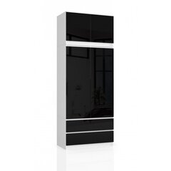 Шкаф NORE S90 с антресолями, белый/черный цена и информация | Шкафы | 220.lv