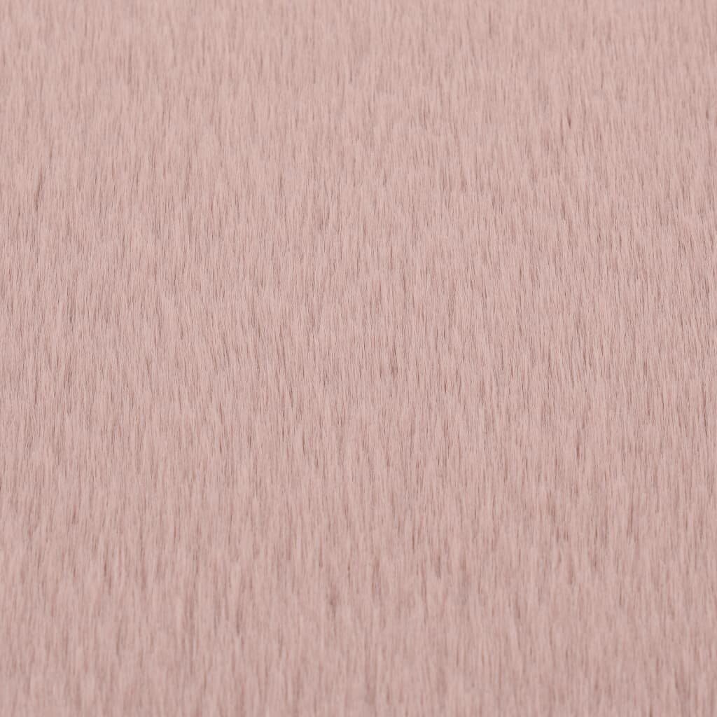 vidaXL paklājs, 160 cm, mākslīga truša āda, veci rozā cena un informācija | Paklāji | 220.lv