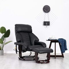 vidaXL TV masāžas krēsls, melna mākslīgā āda cena un informācija | Atpūtas krēsli | 220.lv