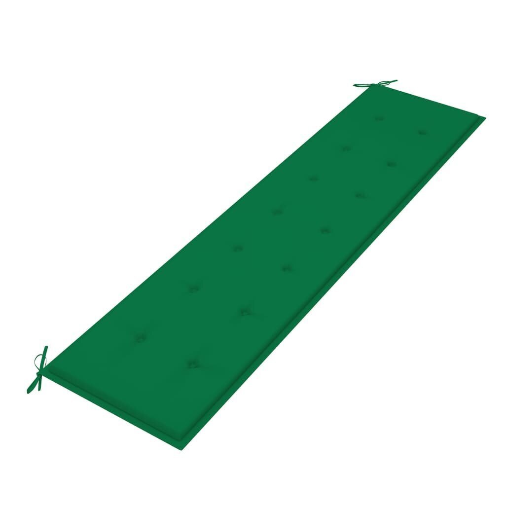 vidaXL dārza sola matracis, zaļš, 200x50x3 cm cena un informācija | Krēslu paliktņi | 220.lv