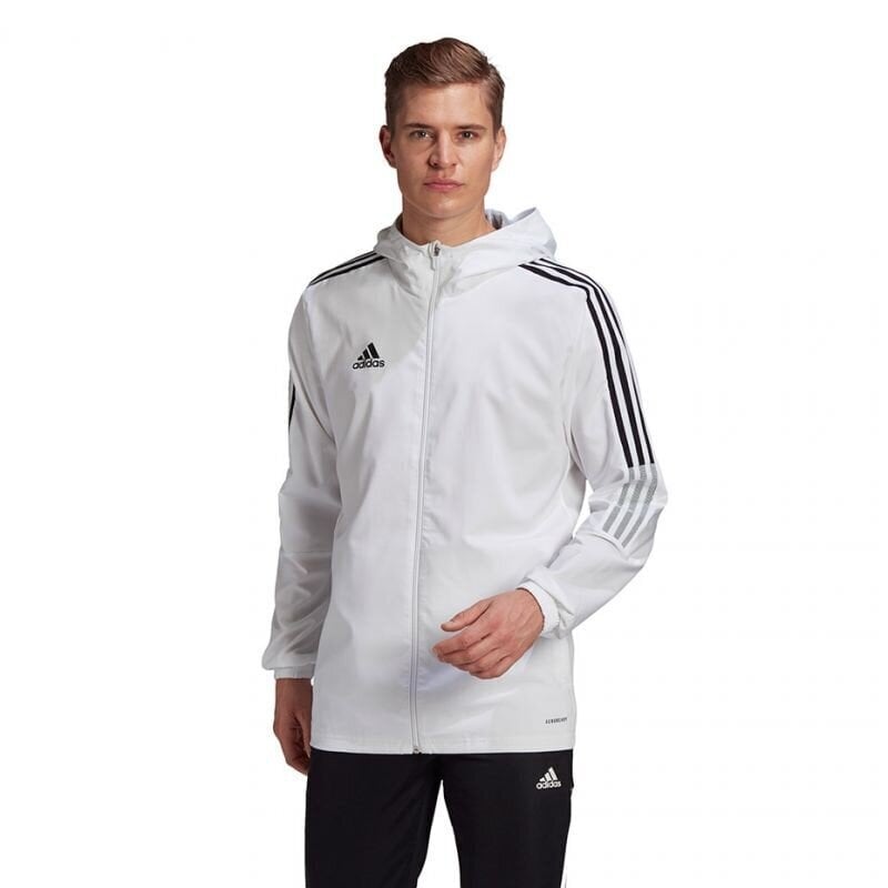 Vīriešu džemperis Adidas Tiro 21 Windbreaker, M GP4966, balts цена и информация | Sporta apģērbs vīriešiem | 220.lv