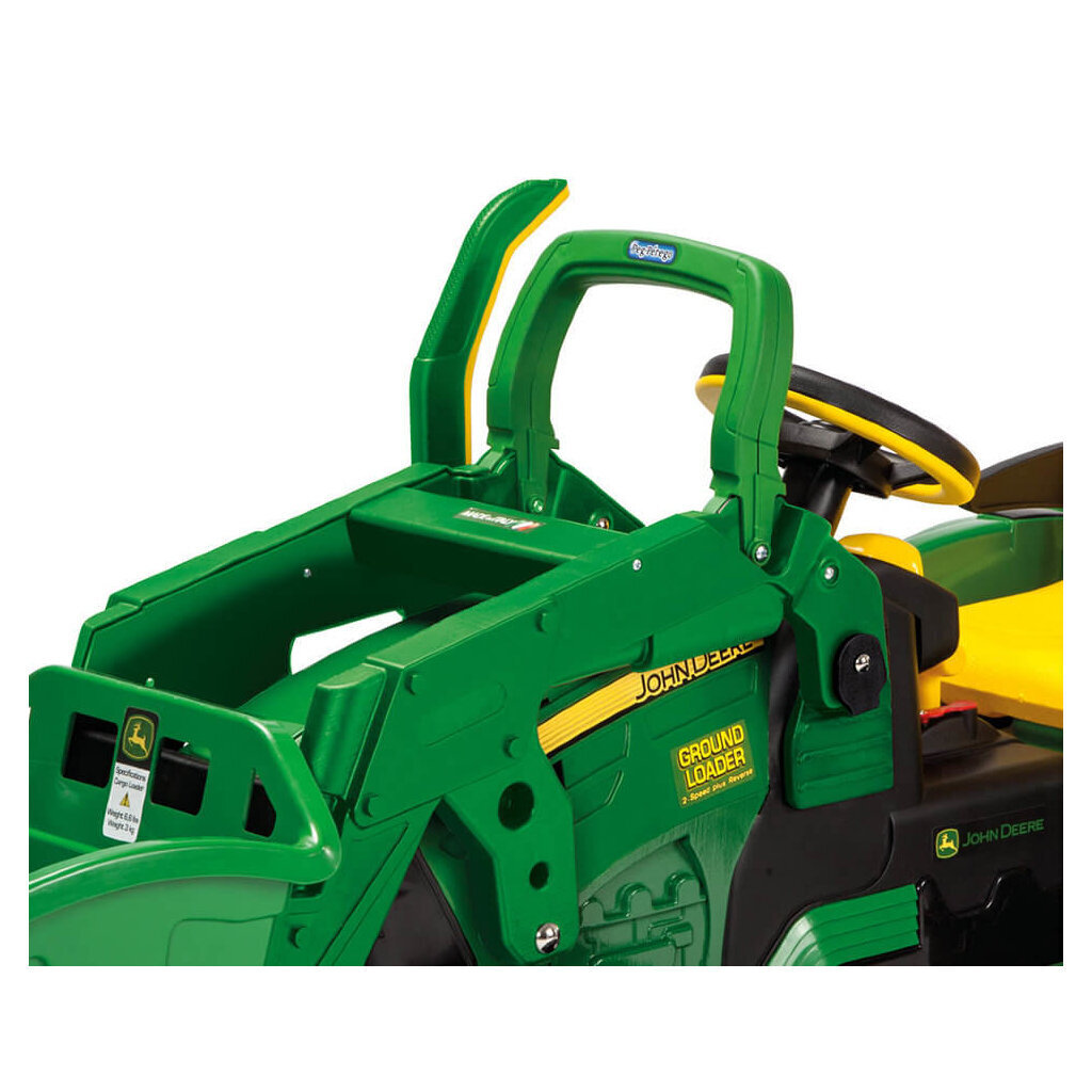 Vienvietīgs bērnu elektriskais traktors Peg Perego John Deere Ground Loader 12V, zaļš цена и информация | Bērnu elektroauto | 220.lv